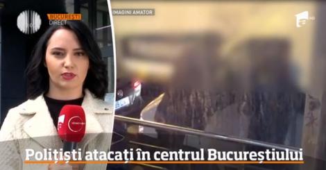 S-au tras focuri de armă în centrul Bucureștiului! Polițiștii au fost amenințați cu cuțitul în plină stradă