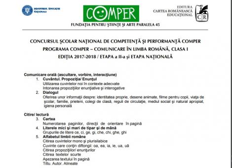 Comper 2019, Etapa a II-a începe! Modele de subiecte Română și Matematică