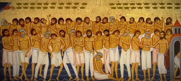 Calendar ortodox 9 martie. Sfinții 40 de Mucenici din Sevastia. Cruce roșie &icirc;n calendar