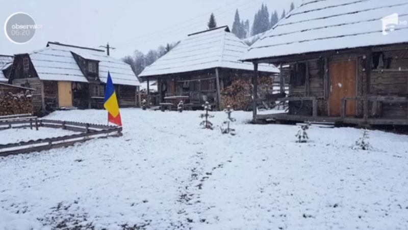 Ninge ca-n povești, în luna aprilie! Bucovina este acoperită de un strat de zăpadă - Video
