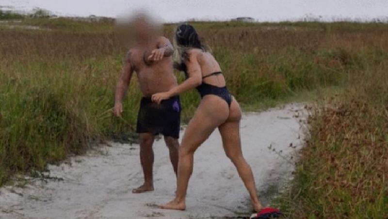 N-a știut cu cine se pune! O luptătoare MMA a snopit în bătaie un bărbat care s-a autosatisfăcut în fața ei pe plajă - Foto
