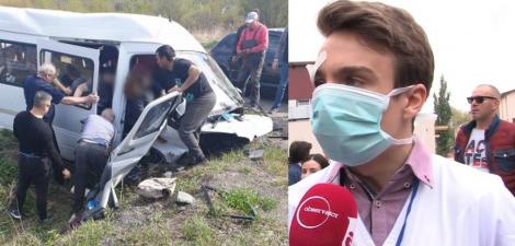 Sebastian, unul dintre elevii olimpici din microbuzul răsturnat în Cluj: ”M-am trezit după 15 minute. Eram pe asfalt”