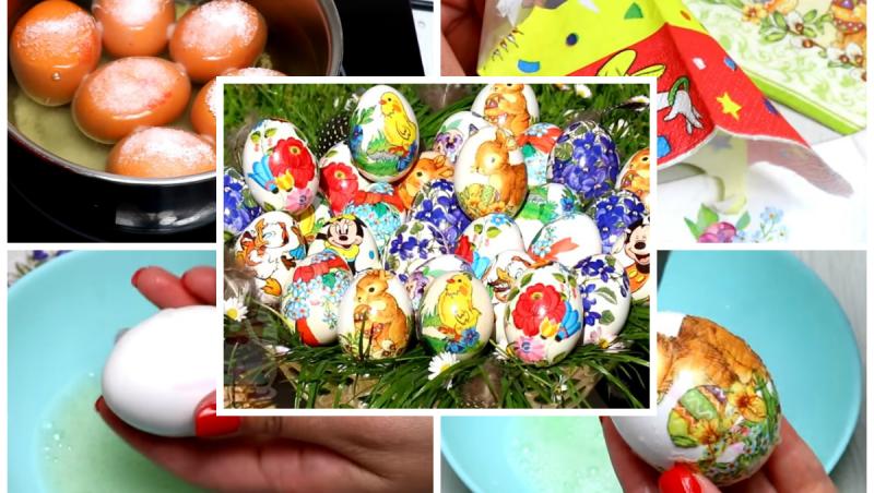 Video. Cum să decorezi ouăle de Paște cu ajutorul șervețelelor de masă! Metoda simplă explicată pas cu pas