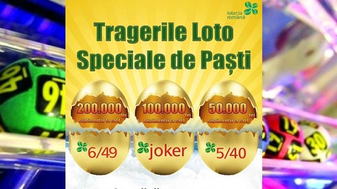 UPDATE: Rezultate Loto 6/49 azi, tragerea specială de Paște. Trageri duble Loto, Joker, 5/40