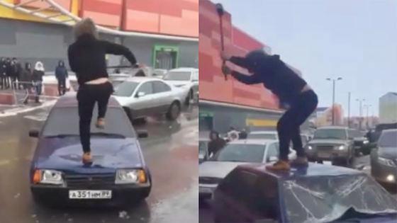 A vrut să facă o farsă, dar riscă ani grei de &icirc;nchisoare! Momentul &icirc;n care un t&acirc;năr &icirc;și distruge mașina cu un baros