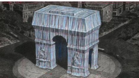 Arcul de Triumf, unul dintre monumentele emblematice ale Parisului, va fi în întregime "împachetat", în 2020, de artistul Christo