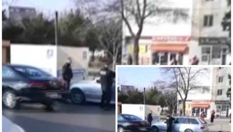 Video. Un șofer nervos ia un polițist local pe capotă și pleacă în trombă! S-au tras focuri de armă