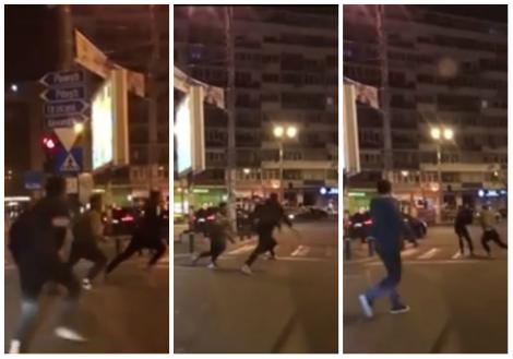Bătaie cruntă în centrul Bucureștiului. S-au lovit cu bâtele chiar aproape de Inspectoratul General de Poliție