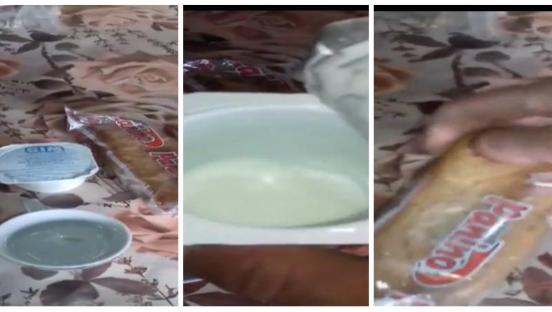 Video. Nepăsare față de elevii unei școli din Dolj. Cornuri vechi și iaurt în pahare cu jeg pentru copiii din Dobrești