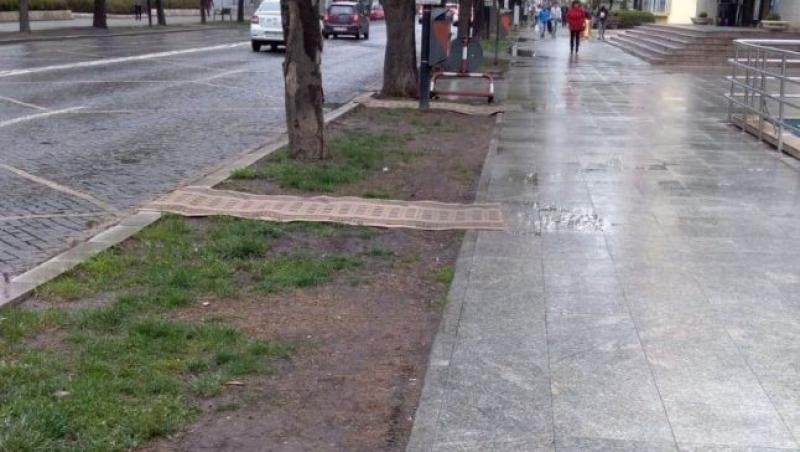 Autoritățile din Vrancea au pus covoare peste noroi pentru ca experții europeni să nu murdărească autocarul. Primire „românească” la Focșani pentru oaspeții europeni