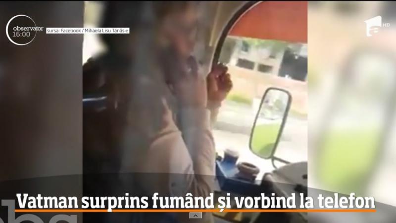O femeie vatman fuma şi vorbea la telefon în timp ce conducea tramvaiul plin de călători. Filmarea a ajuns virală pe interet