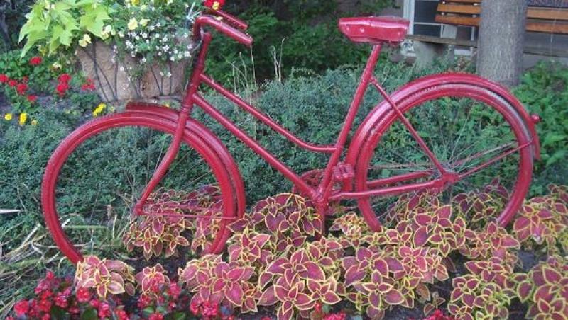 Amenajări grădini. Cum poți utiliza o bicicletă veche într-un mod genial