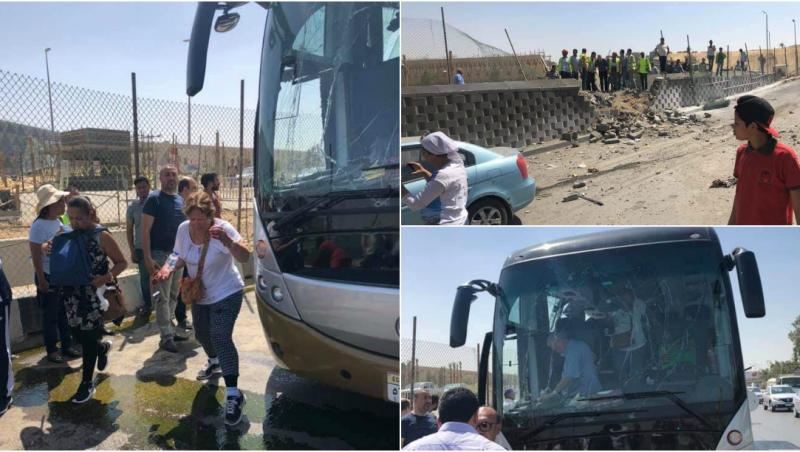 Ultimă oră! Un autocar plin cu turiști, aruncat în aer în Egipt, în apropierea piramidelor
