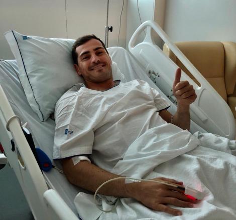 De pe patul de spital, portarul Iker Casillas a transmis un mesaj fanilor săi: „A fost o mare sperietură”