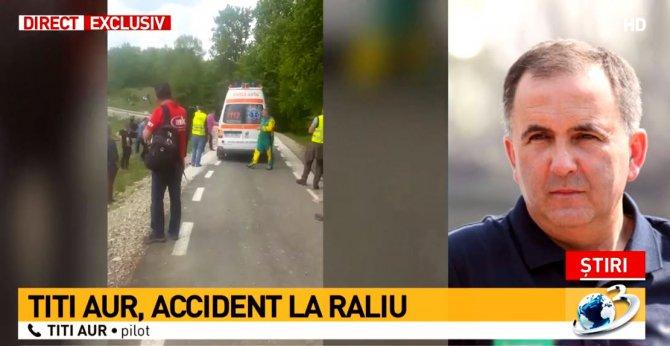 Titi Aur, accident grav &icirc;n cursă. Ambulanța a sosit la fața locului și l-a preluat pe celebrul pilot