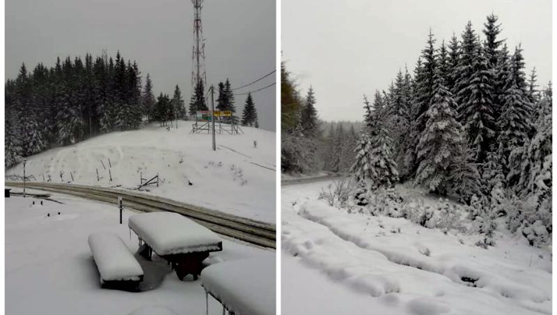 Zona din România în care a nins abundent, ca-n mijlocul iernii! Stratul de zăpada atinge zeci de centimetri