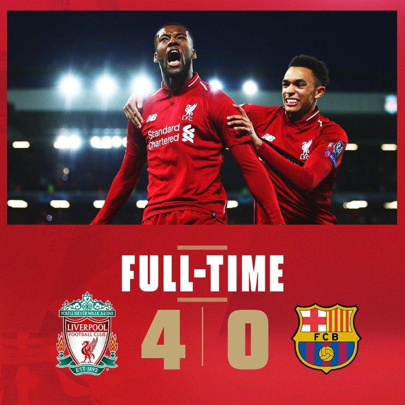 Liverpool, calificare spectaculoasă &icirc;n finala Ligii Campionilor, după ce a &icirc;nvins Barcelona cu 4-0