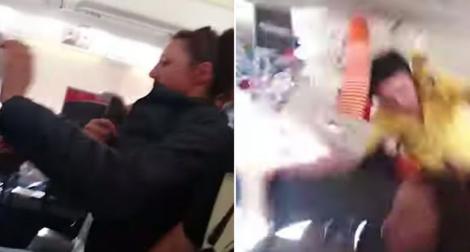 Scene de coșmar la bordul unei aeronave! O stewardesă a fost aruncată în plafonul avionului, în urma turbulențelor puternice