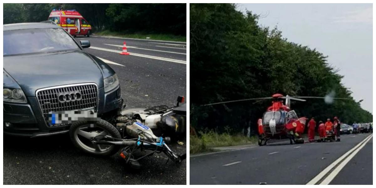 Un motociclist, rănit grav, &icirc;n urma unui accident, &icirc;n județul Constanța! Un elicopter SMURD  a intervenit de urgență