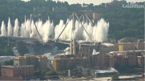 Podul Morandi din Genova a fost demolat - VIDEO