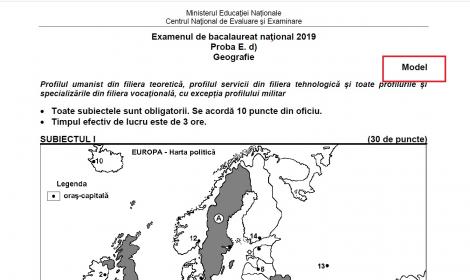 Bacalaureat 2019: Edu.ro subiecte BAC 2019 - Modele subiecte Geografie