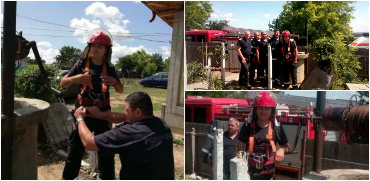&bdquo;Trage! Trage! Să mai vină cineva să ne ajute!&rdquo;- Salvare spectaculoasă &icirc;n Tulcea. O femeie a fost scoasă dintr-o f&acirc;nt&acirc;nă ad&acirc;ncă de 20 de metri - Video