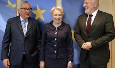 Presedintele Comisiei Europene, Jean-Claude Juncker, si prim-vicepresedintele, Frans Timmermans, s-au intalnit cu prim-ministrul Viorica Dancila