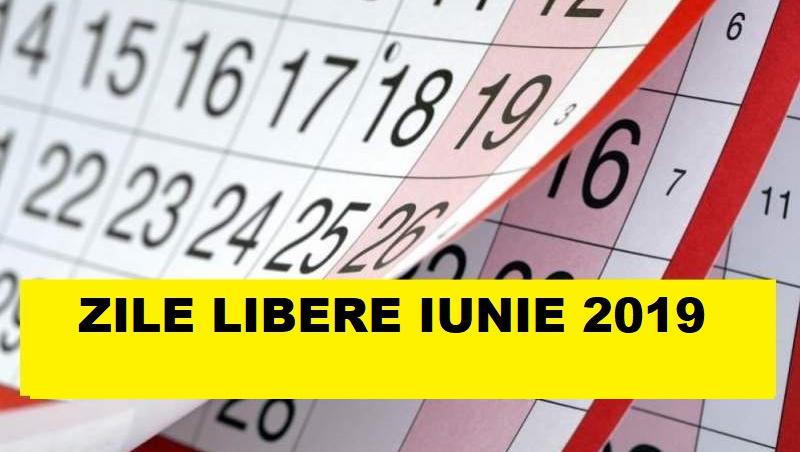 Calendar zile libere legale 2019. Câte zile libere sunt în luna iunie