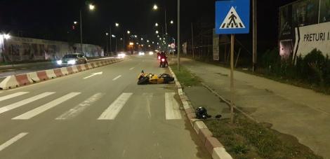 O poliţistă a fost accidentată de un motociclist băut, în Năvodari! Atenție, imagini ce vă pot afecta emoțional! Foto