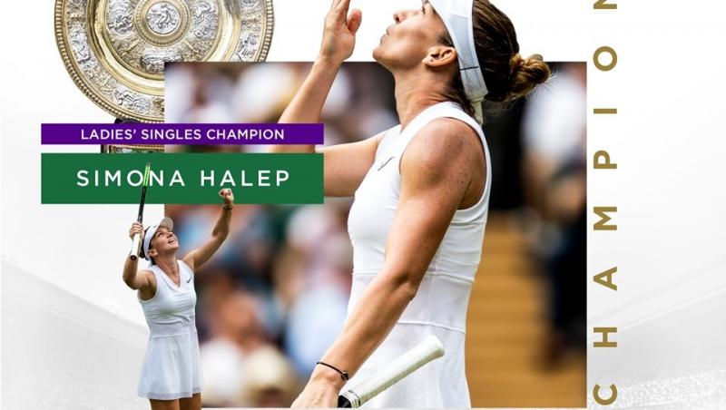 Simona Halep a câștigat finala de la Wimbledon! Este primul jucător român ce reuşeşte să câştige cel mai râvnit trofeu de Golden Slam