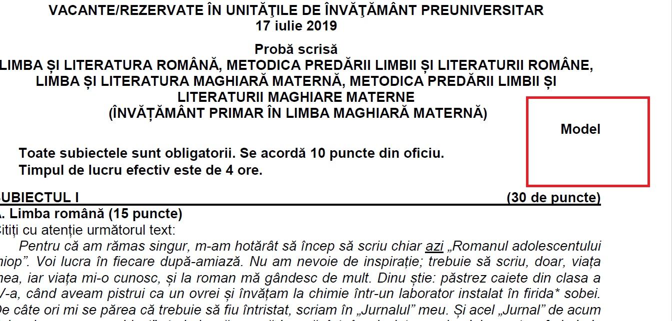Titularizare 2019 Edu.ro: Vezi ce subiecte au picat azi la proba scrisă!
