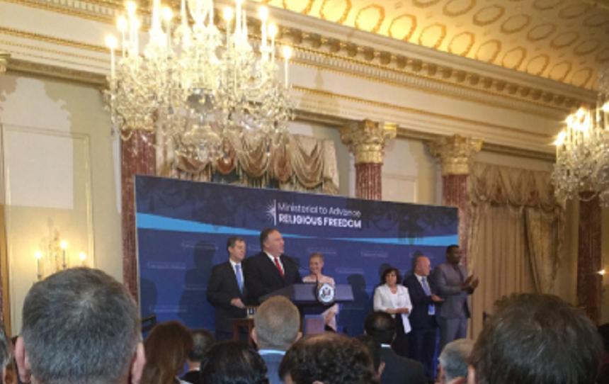 Pompeo: Se va &icirc;nfiinţa o Alianţă Internaţională pentru Libertatea religioasă