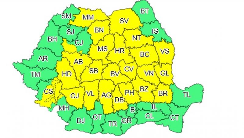 Meteo 22 - 23 iulie. ANM, cod galben: vin ploile și vijeliile peste România