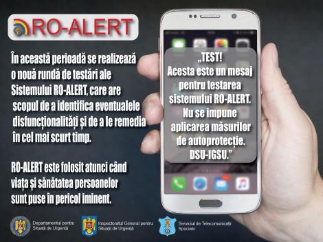 IGSU anunţă că s-au semnalat erori la transmiterea unor mesaje de avertizare prin Ro-Alert