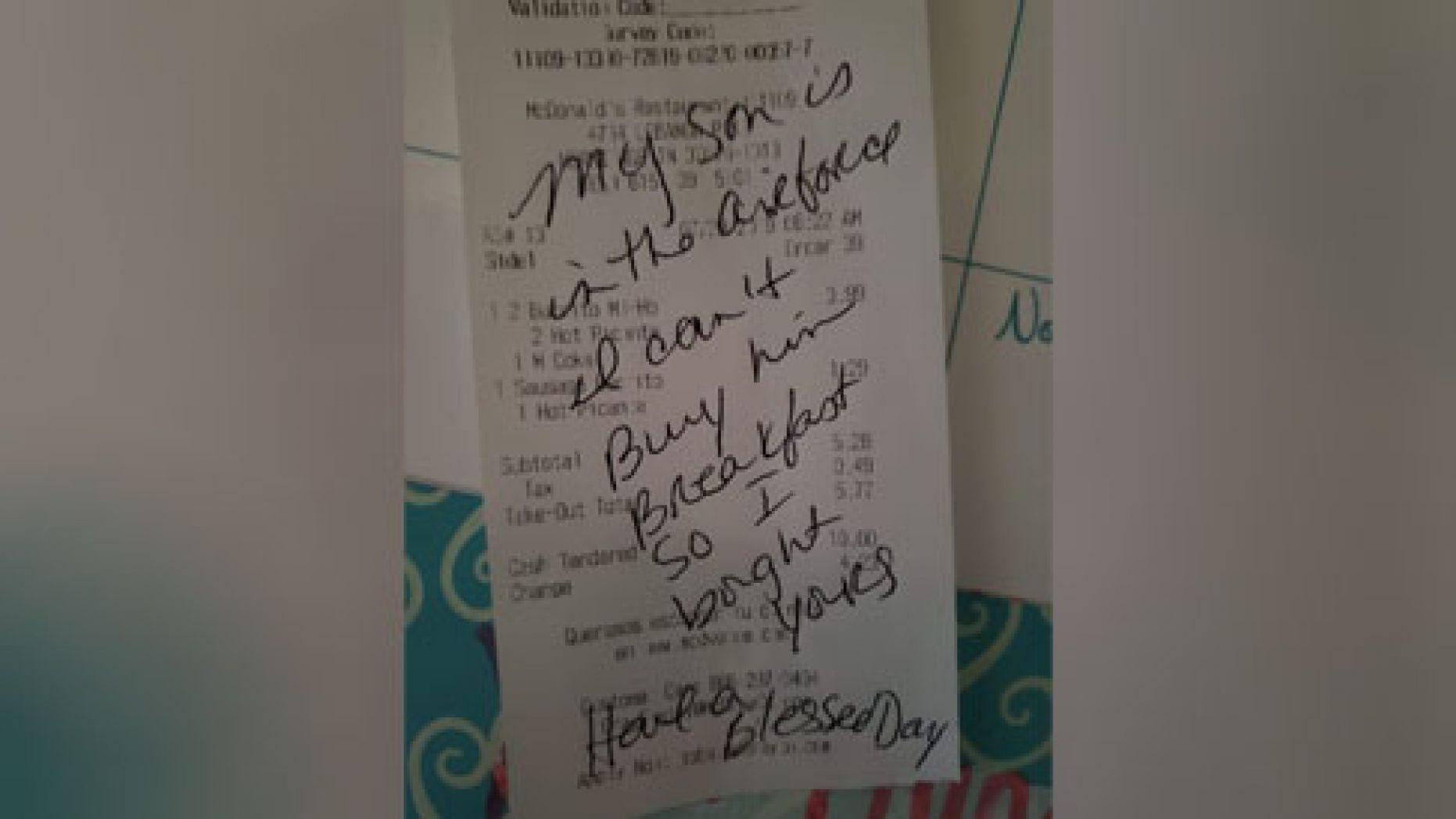 Mesaj emoționant pe chitanța de la un restaurant tip fast-food. Ce a putut să scrie femeia