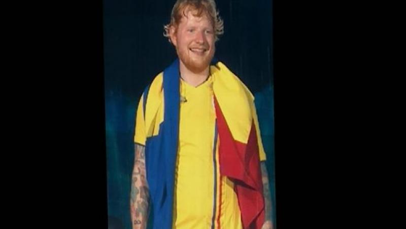 Ed Sheeran s-a îndrăgostit de România! A apărut pe scenă îmbrăcat într-un tricou al Naționalei de Fotbal: 