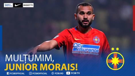FCSB anunţă transferul lui Junior Morais la Gazişehir Gaziantep, echipa lui Marius Şumudică
