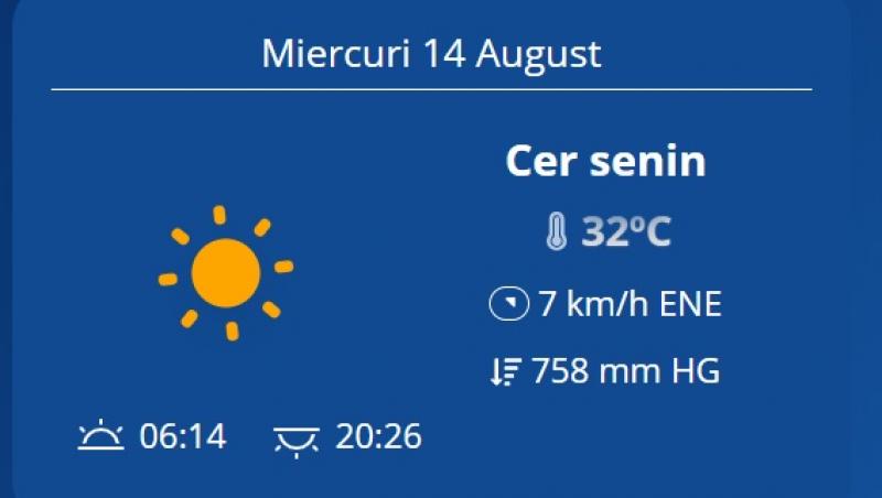 Vremea în București 12 - 18 august. După caniculă temperaturile scad cu 10 garde Celsius