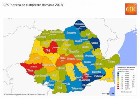 Harta puterii de cumpărare din România: Români bogați vs români săraci