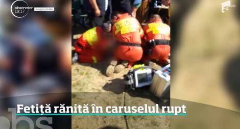 Fetiţă aruncată în gol câțiva metri, după ce lanțul leagănului în care se dădea s-a rupt
