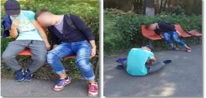 Foto. Tineri drogați p&acirc;nă la inconștiență, filmați &icirc;n centrul Timișoarei: &bdquo;Zăceau precum cadavrele!&rdquo;