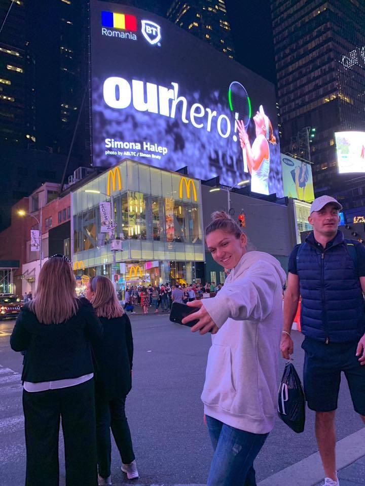 Simona Halep, celebrată &icirc;n Times Square, după meciul cu Nicole Gibbs de la US Open