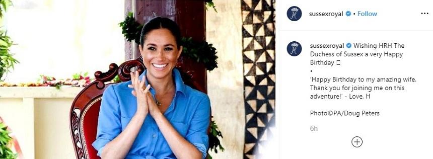 Meghan Markle a &icirc;mplinit 38 de ani! Mesajul romantic transmis de Prinţul Harry