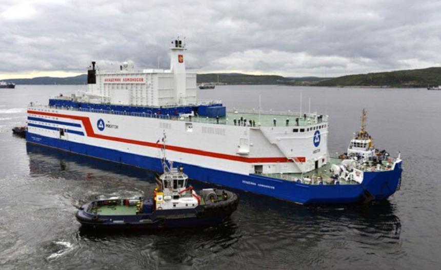 Prima centrală nucleară plutitoare rusă, &rdquo;Akademik Lomonosov&rdquo;, a ajuns la destinaţie, la Pevek, &icirc;n Extermul Orient rus
