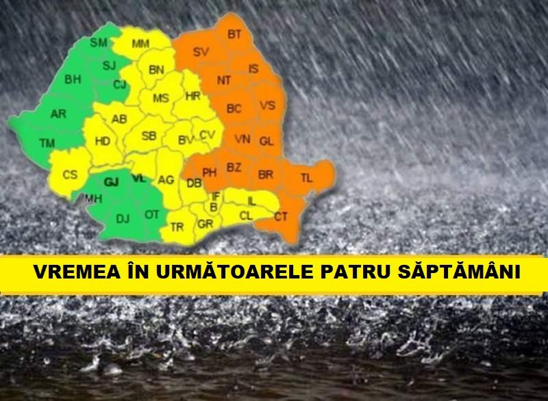 Prognoza meteo pe următoarele patru săptăm&acirc;ni. C&acirc;nd vin ploile