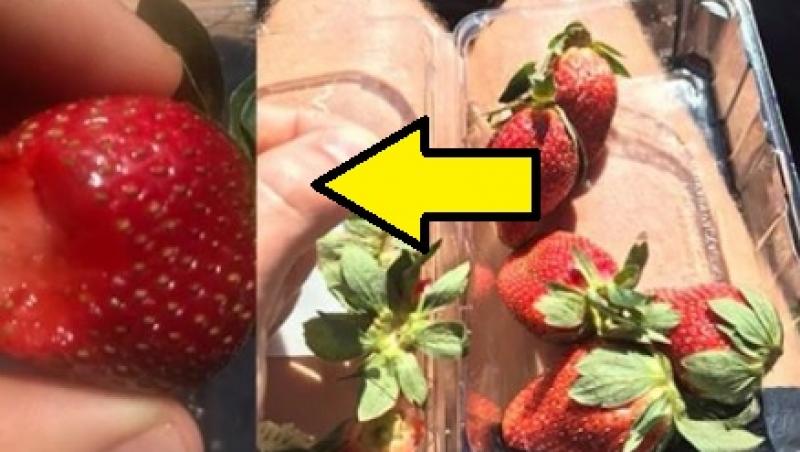O femeie a mușcat dintr-o căpșună, dar a ajuns de urgență la spital! Ce a găsit înăuntru: „E terorism alimentar...”