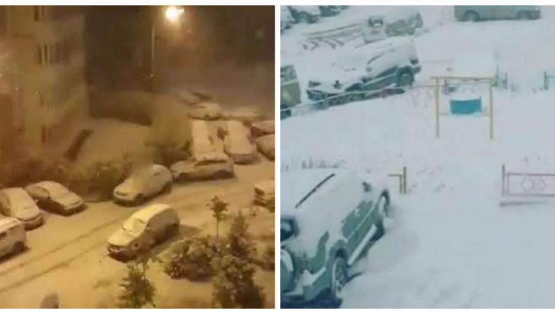 Orașul în care a nins, încă din septembrie! Localnicii s-au trezit cu mașinile înzăpezite: ”E semn că iarna va fi lungă!”