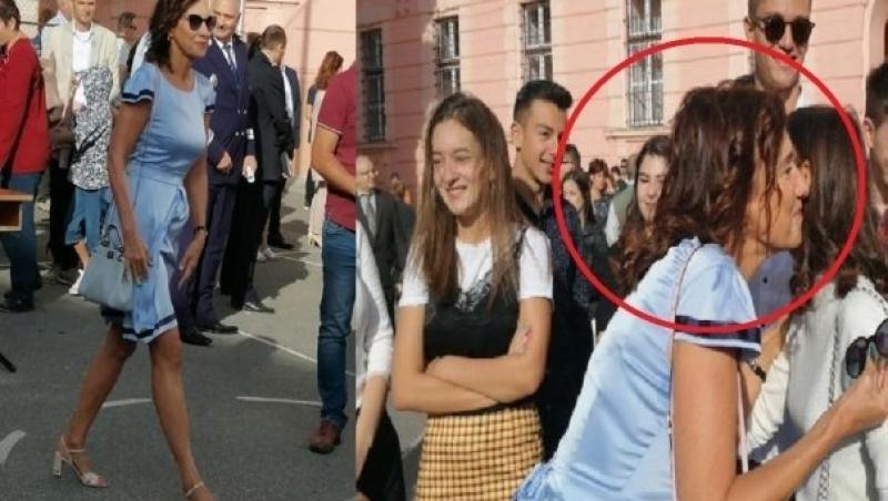 Așa a apărut Carmen Iohannis în prima zi de școală! Vântul i-a ridicat rochia pe care a purtat-o soția președintelui