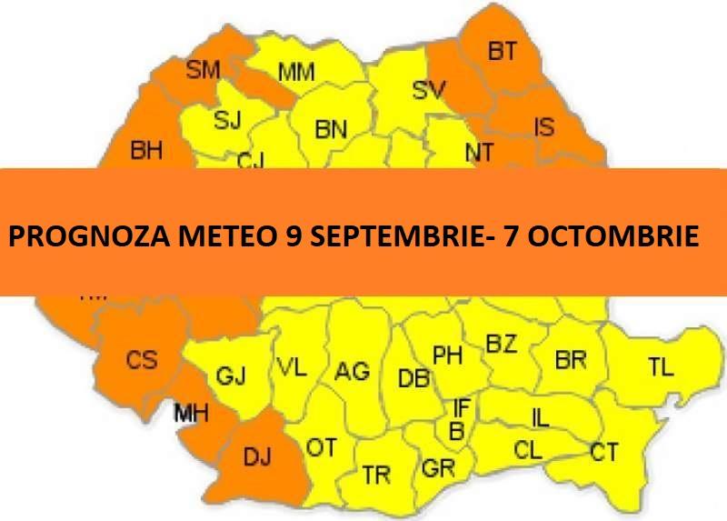 Vremea pe patru săptăm&acirc;ni: Prognoza Meteo Rom&acirc;nia p&acirc;nă pe 7 octombrie