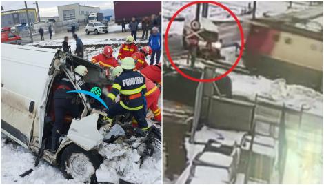 Accident în Suceava! O dubă a fost lovită de un tren! Un adolescent de 17 ani a murit lângă fratele lui! Momentul a fost filmat! Atenție, imagini tulburătoare!  - VIDEO
